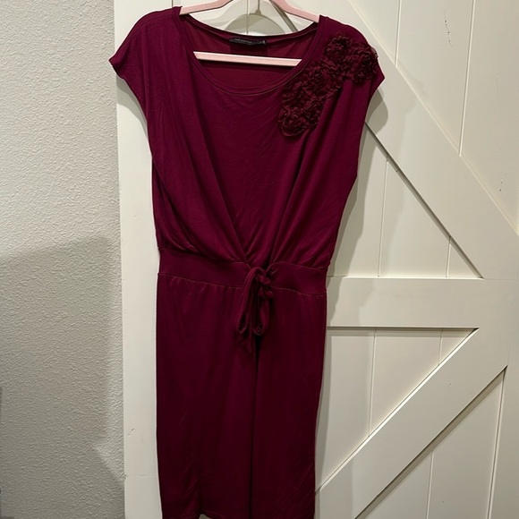 The Limited burgundy dress. Faux wrap. Pit 21” but does have stretch. - Picture 1 of 4